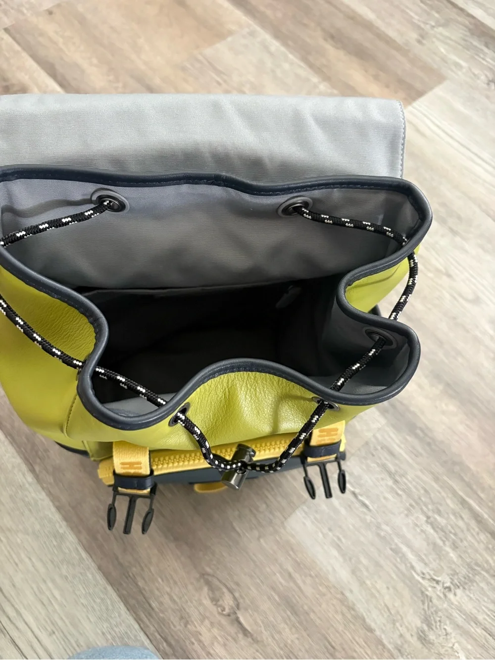 Coach Men's Two-Tone Navy and Lime Green Backpack